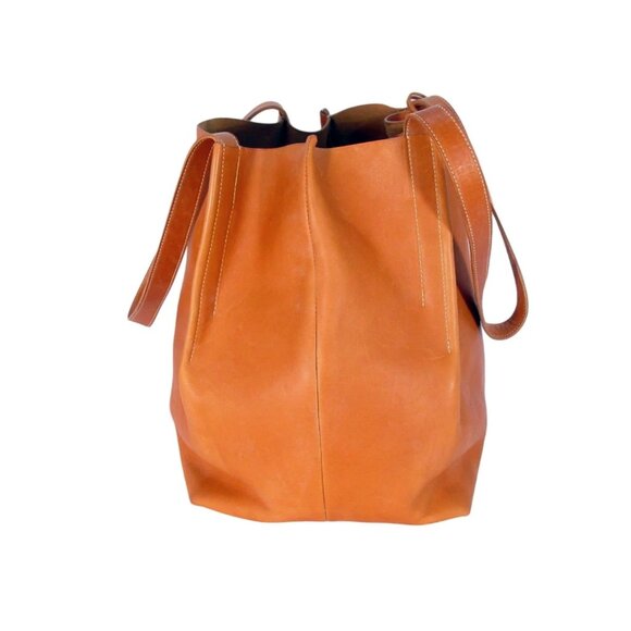 PENNYROYAL $650 XL Whiskey Leather Bucket Tote Bag - Hand Made in Sonoma, USA - Picture 6 of 8